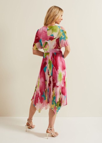 Phase Eight Kendall Floral Pleat Dress Multicolor Canada | HCOQBM-476